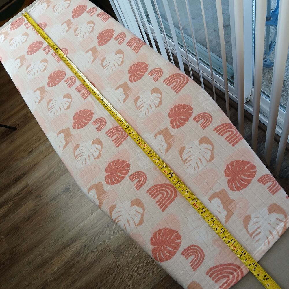 Sweet Sweet Honey Hawaii Bamboo Swaddle Blanket 45" x 43" pink rainbows tropical - Picture 7 of 13